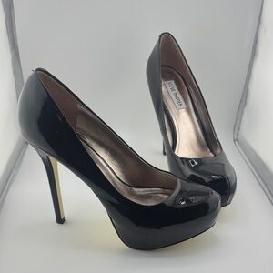Steve Madden Glossy Black Platform Heels